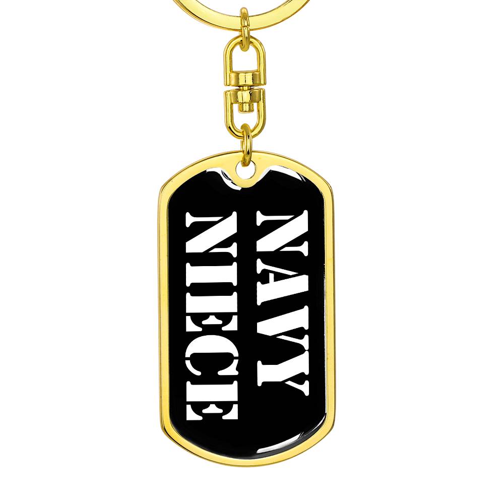 Navy Niece v3 - Luxury Dog Tag Keychain