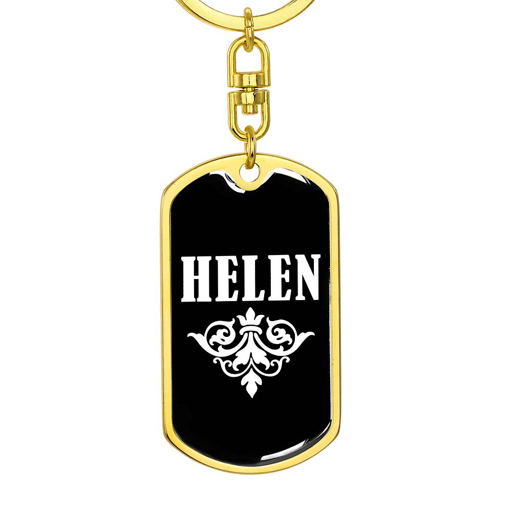 Helen v03a - Luxury Dog Tag Keychain