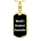 World's Greatest Counselor v3 - Luxury Dog Tag Keychain