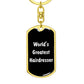 World's Greatest Hairdresser v3 - Luxury Dog Tag Keychain