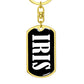Iris v01w - Luxury Dog Tag Keychain