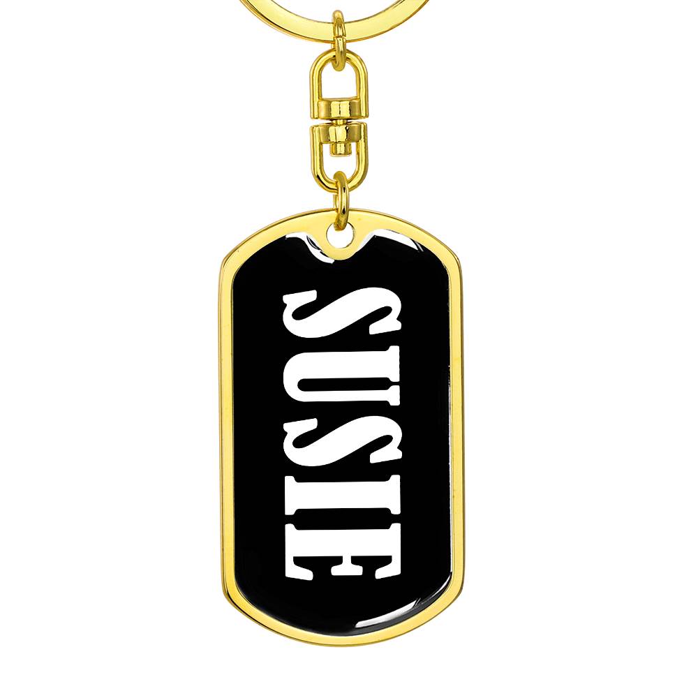 Susie v01w - Luxury Dog Tag Keychain
