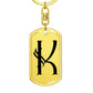 Initial K v001-11 - Luxury Dog Tag Keychain