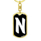 Initial N v3b - Luxury Dog Tag Keychain