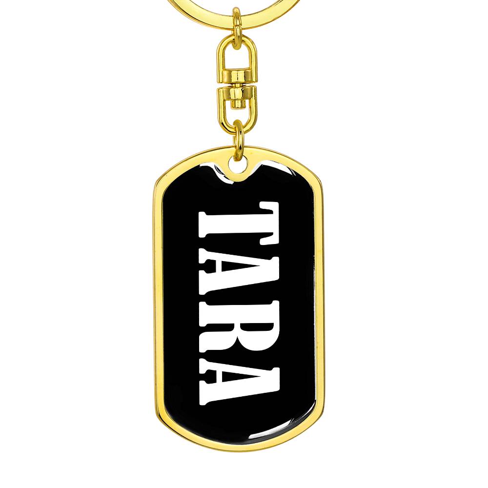Tara v01w - Luxury Dog Tag Keychain