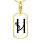 Initial H v001-14 - Luxury Dog Tag Keychain