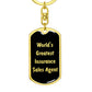 World's Greatest Insurance Sales Agent v2 - Luxury Dog Tag Keychain