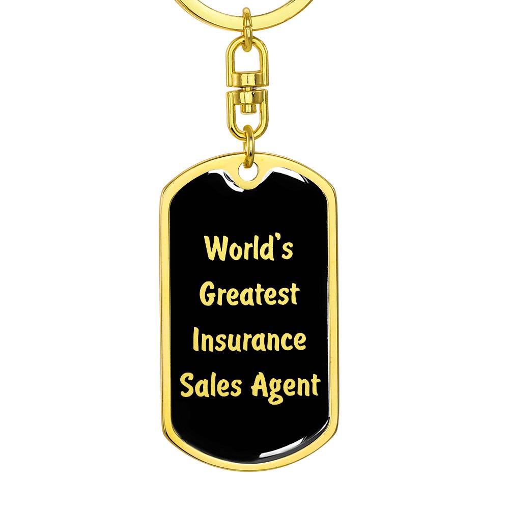 World's Greatest Insurance Sales Agent v2 - Luxury Dog Tag Keychain