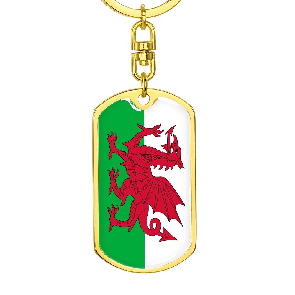 Welsh Flag - Luxury Dog Tag Keychain
