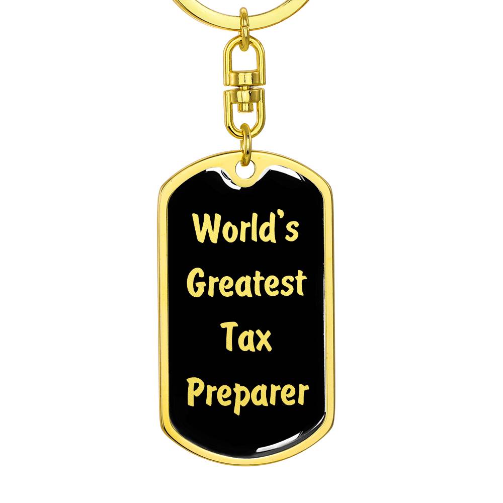 World's Greatest Tax Preparer v2 - Luxury Dog Tag Keychain