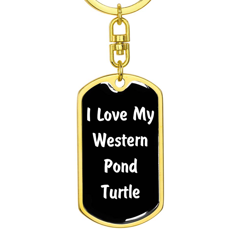 Love My Western Pond Turtle v3 - Luxury Dog Tag Keychain