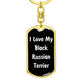 Love My Black Russian Terrier v6 - Luxury Dog Tag Keychain