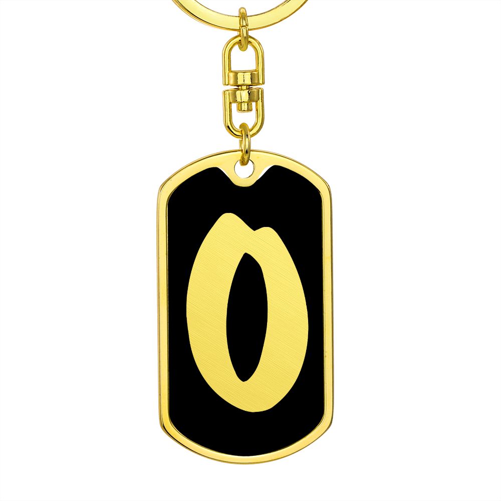 Initial O v2b - Luxury Dog Tag Keychain