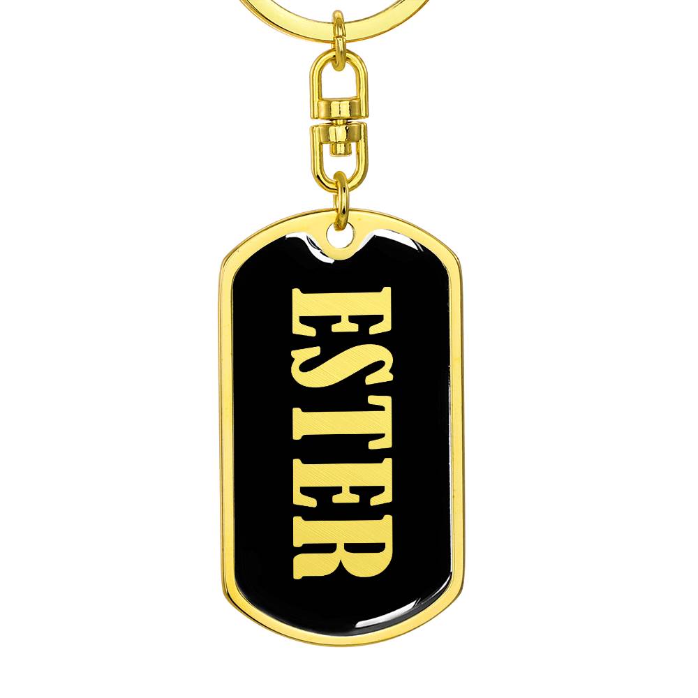 Ester v02 - Luxury Dog Tag Keychain