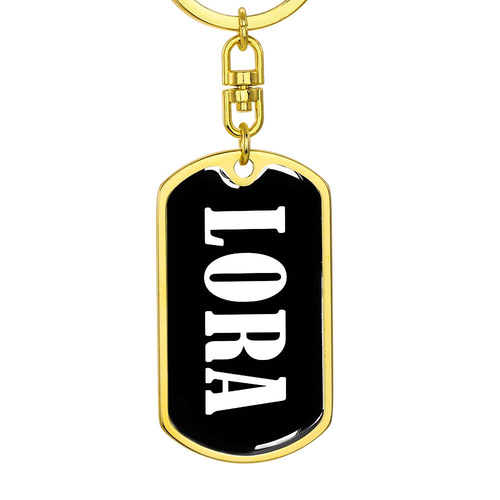 Lora v01w - Luxury Dog Tag Keychain