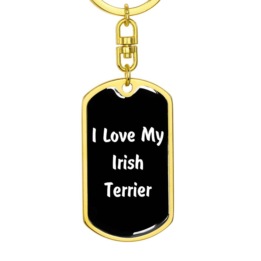 Love My Irish Terrier v6 - Luxury Dog Tag Keychain