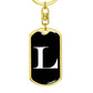 Initial L v3a - Luxury Dog Tag Keychain
