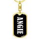 Angie v01w - Luxury Dog Tag Keychain