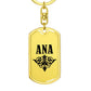 Ana v01a - Luxury Dog Tag Keychain