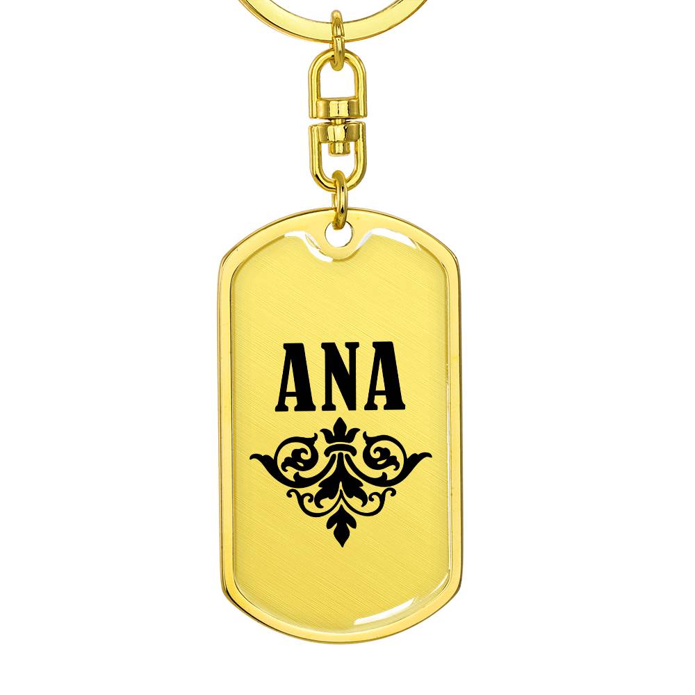 Ana v01a - Luxury Dog Tag Keychain
