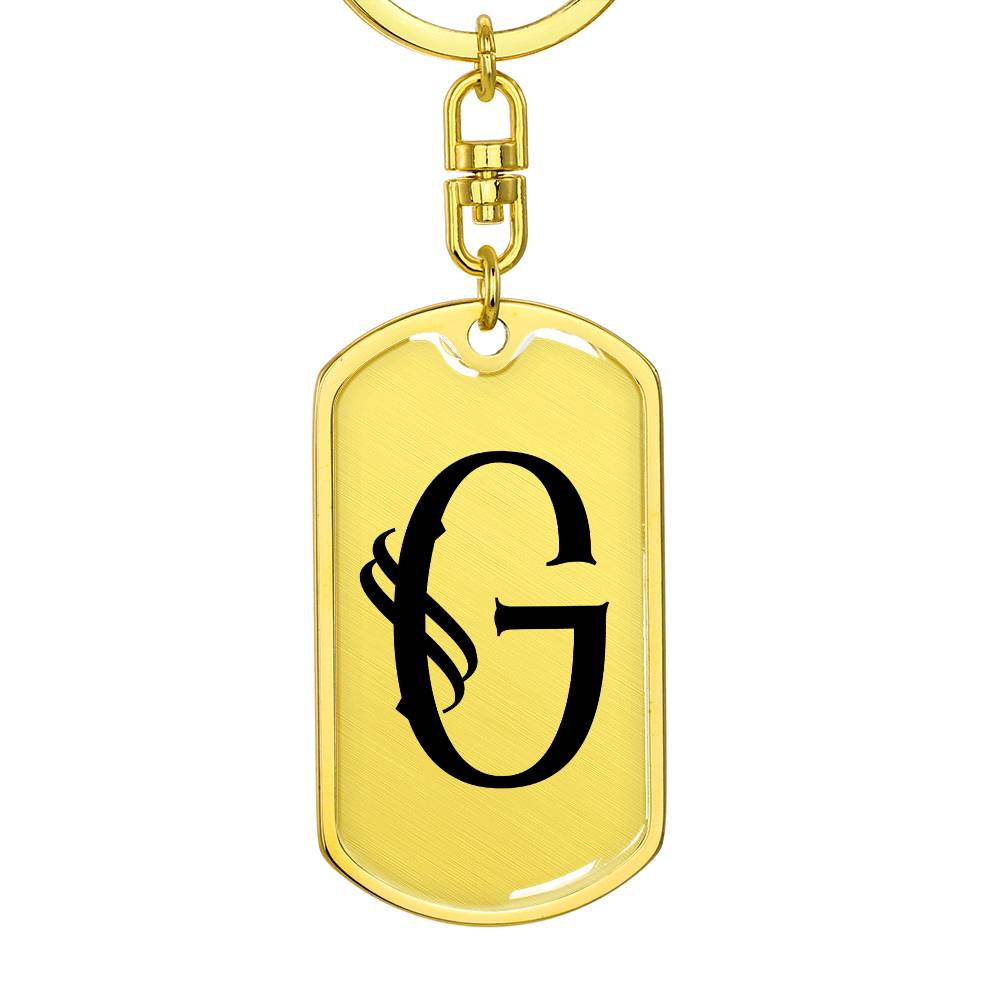 Initial G v001-11 - Luxury Dog Tag Keychain