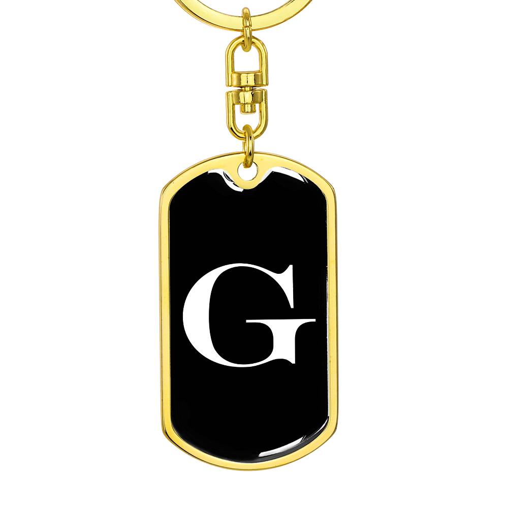 Initial G v3a - Luxury Dog Tag Keychain