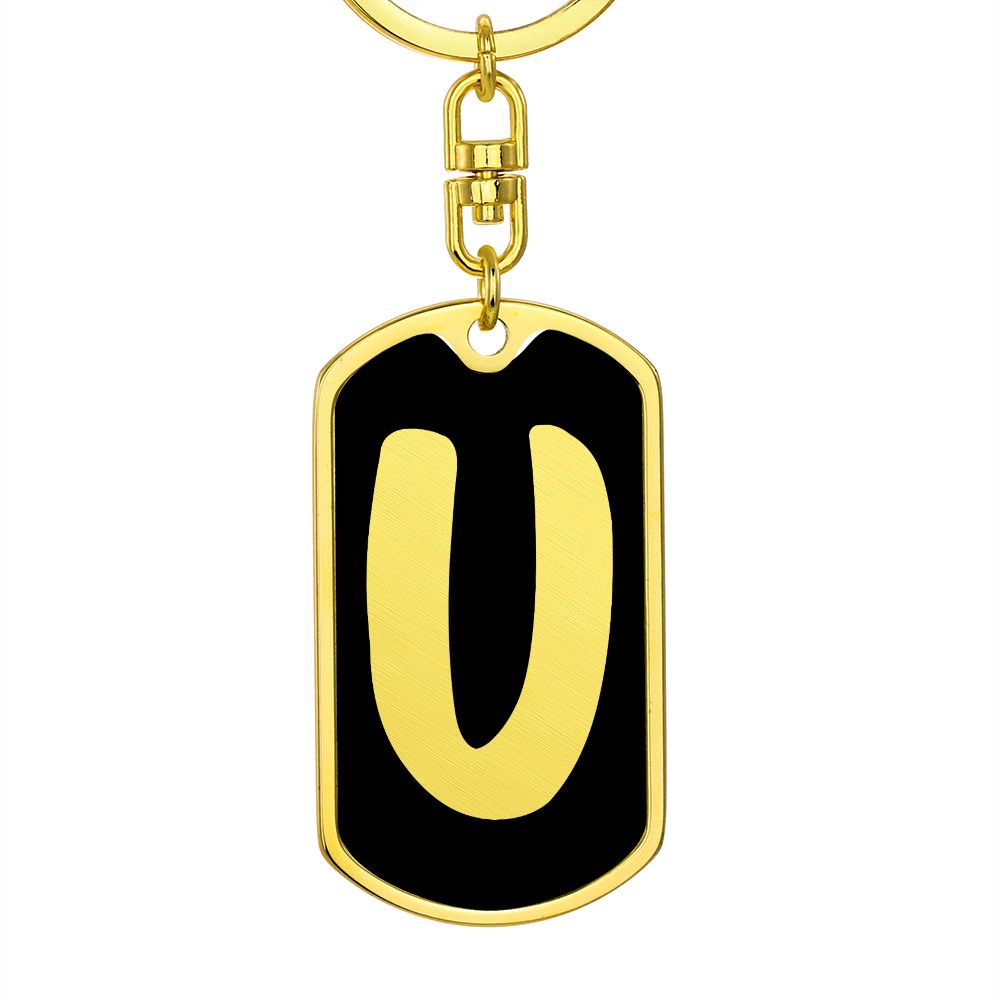 Initial U v2b - Luxury Dog Tag Keychain