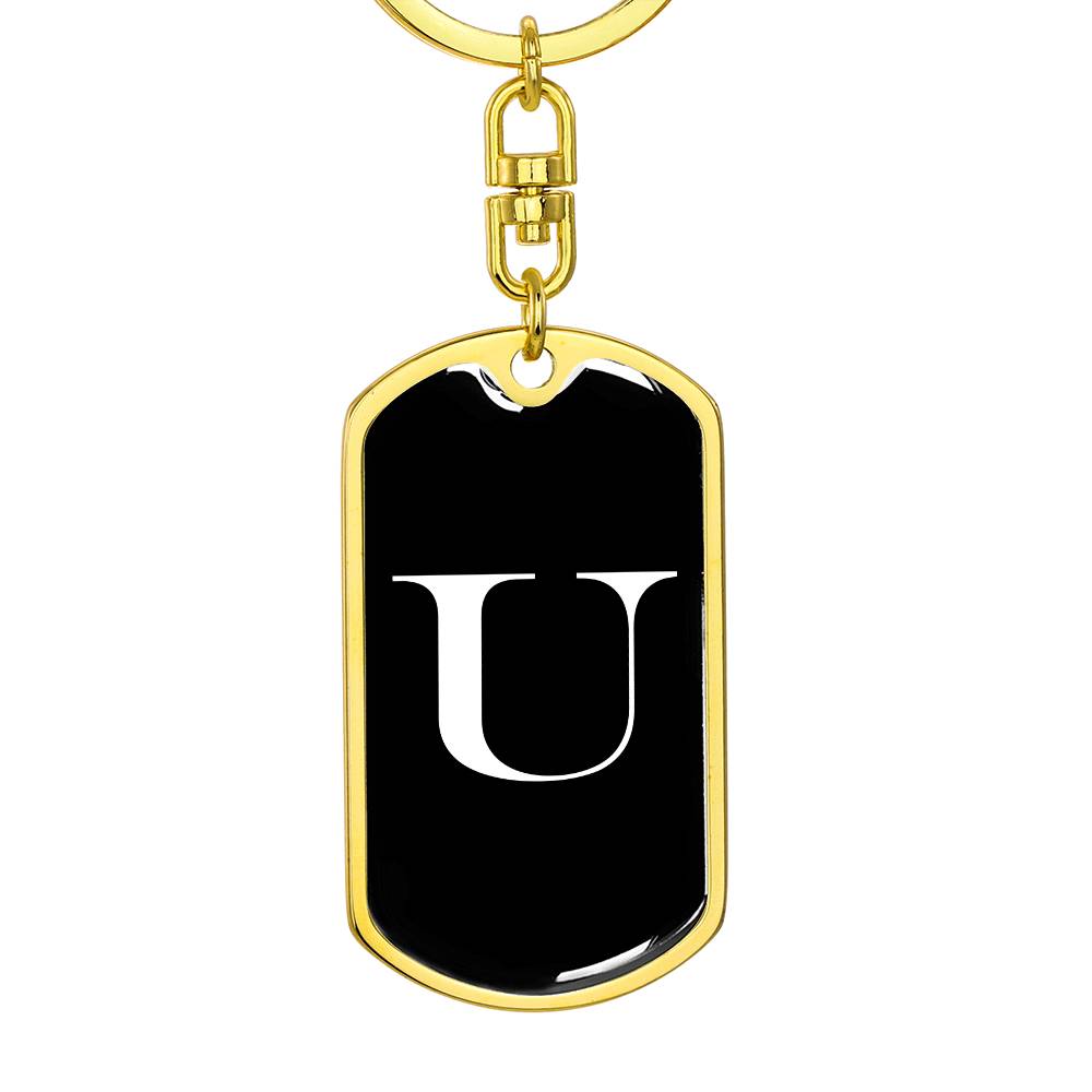 Initial U v3a - Luxury Dog Tag Keychain