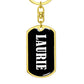 Laurie v01w - Luxury Dog Tag Keychain