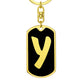 Initial Y v2b - Luxury Dog Tag Keychain