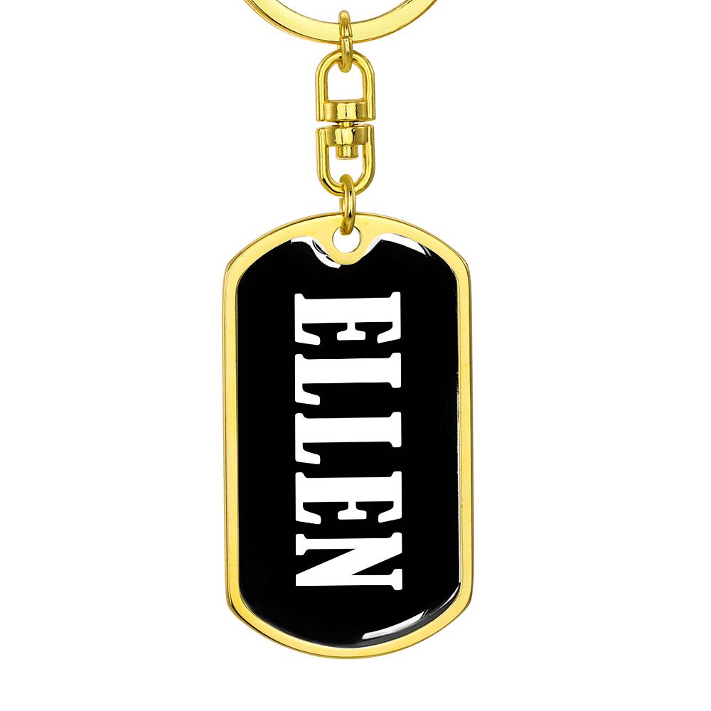 Ellen v01w - Luxury Dog Tag Keychain