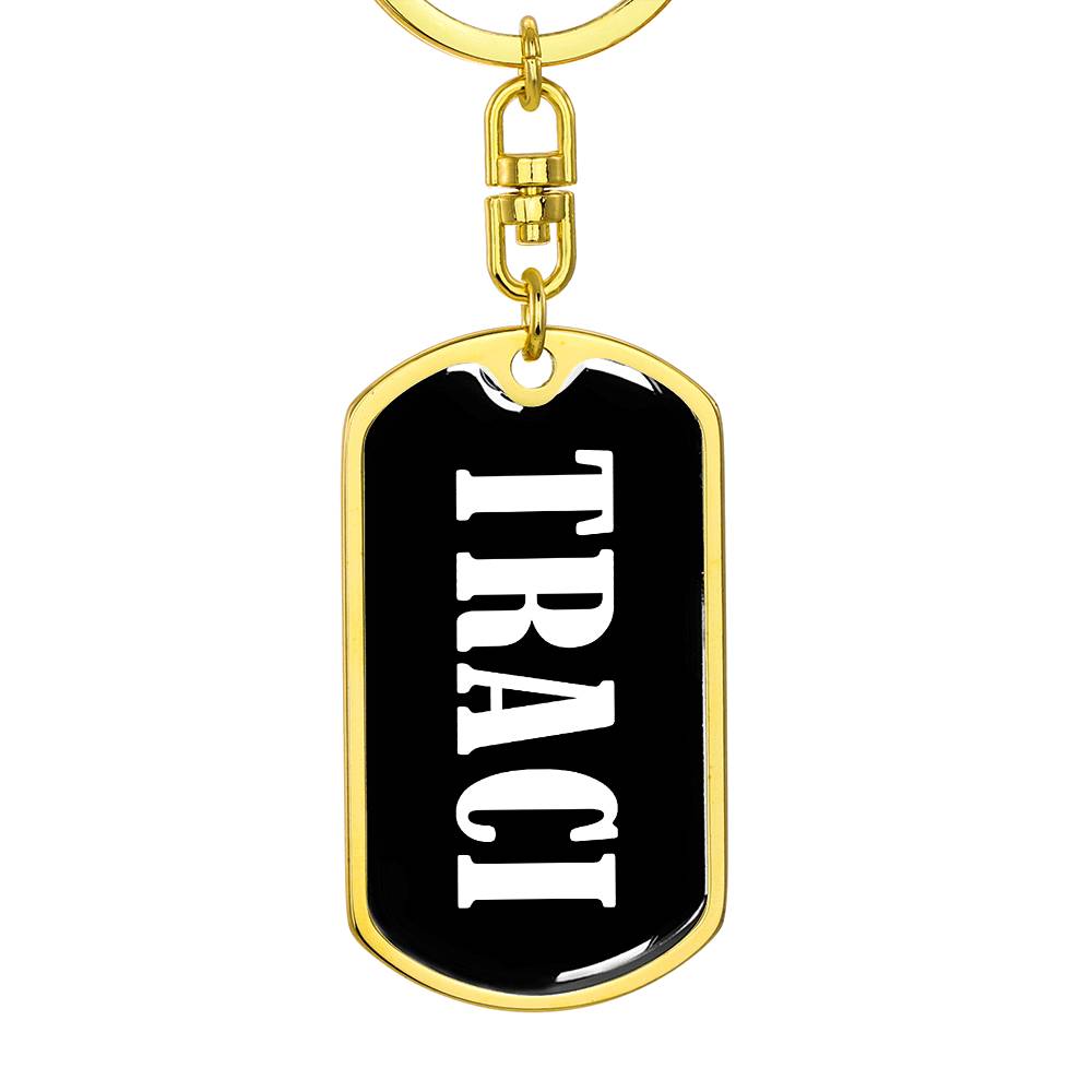 Traci v01w - Luxury Dog Tag Keychain