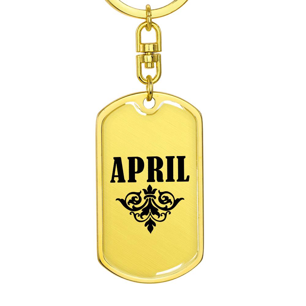 April v01a - Luxury Dog Tag Keychain