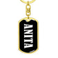Anita v01w - Luxury Dog Tag Keychain
