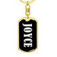 Joyce v01w - Luxury Dog Tag Keychain