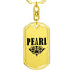 Pearl v01a - Luxury Dog Tag Keychain