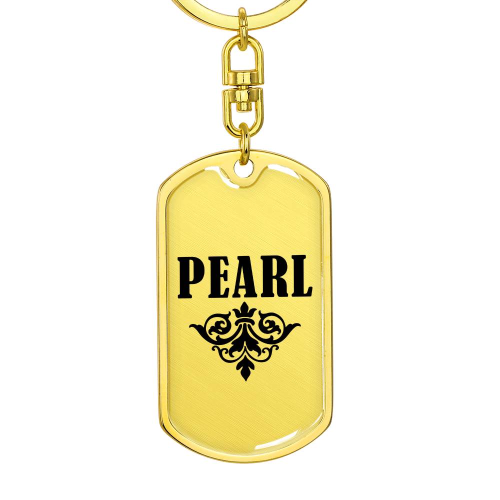 Pearl v01a - Luxury Dog Tag Keychain