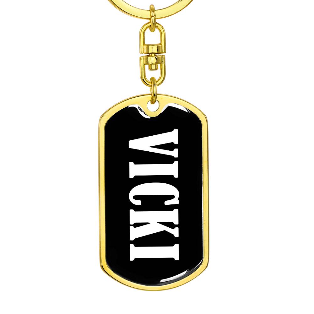 Vicki v01w - Luxury Dog Tag Keychain
