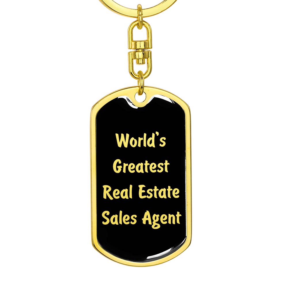 World's Greatest Real Estate Sales Agent v2 - Luxury Dog Tag Keychain