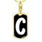 Initial C v3b - Luxury Dog Tag Keychain