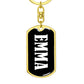 Emma v01w - Luxury Dog Tag Keychain