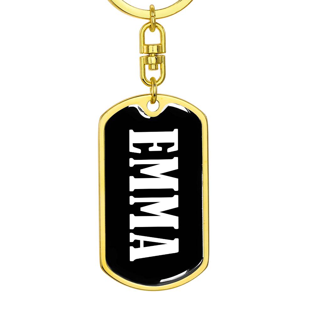 Emma v01w - Luxury Dog Tag Keychain