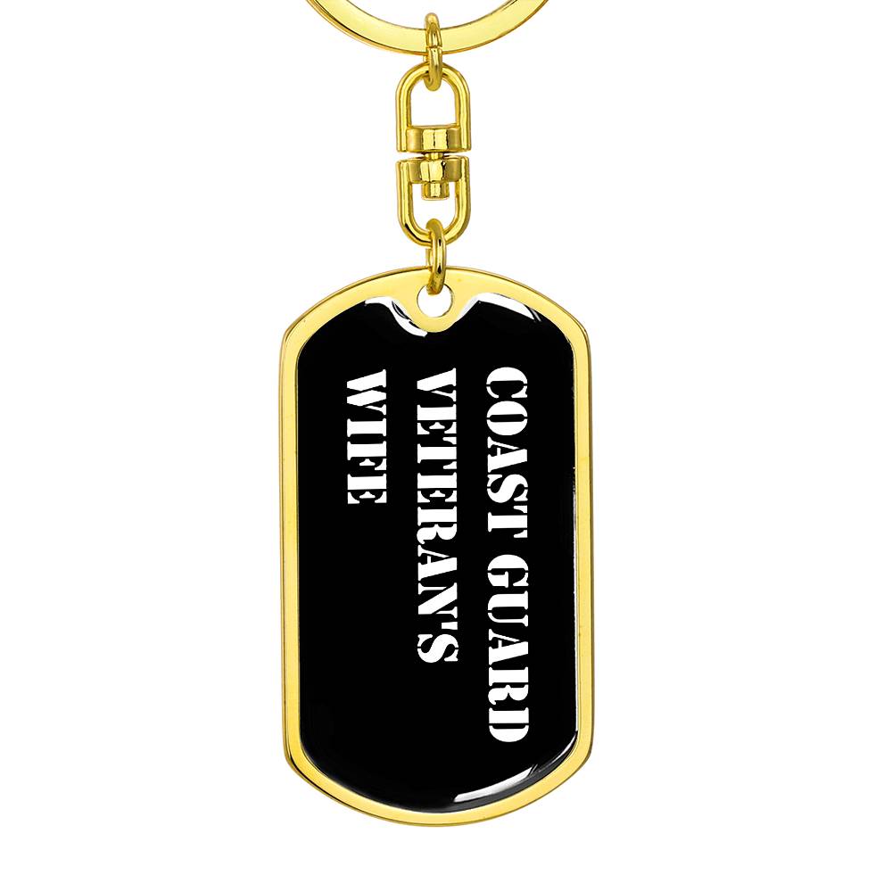 Coast Guard Veteran's Wife v3 - Luxury Dog Tag Keychain