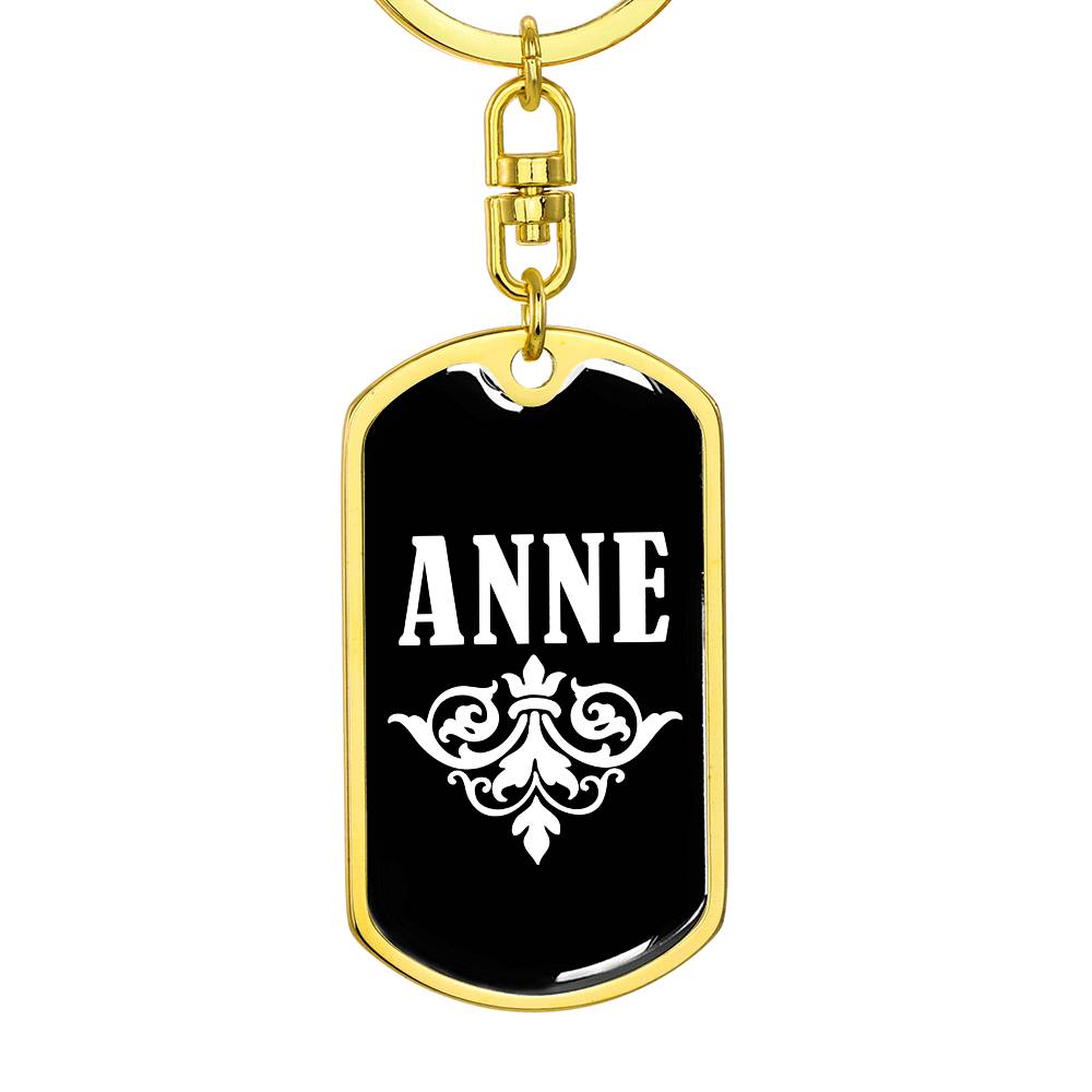 Anne v03a - Luxury Dog Tag Keychain