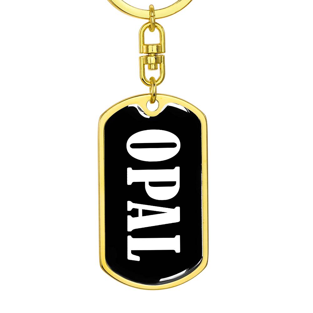 Opal v01w - Luxury Dog Tag Keychain