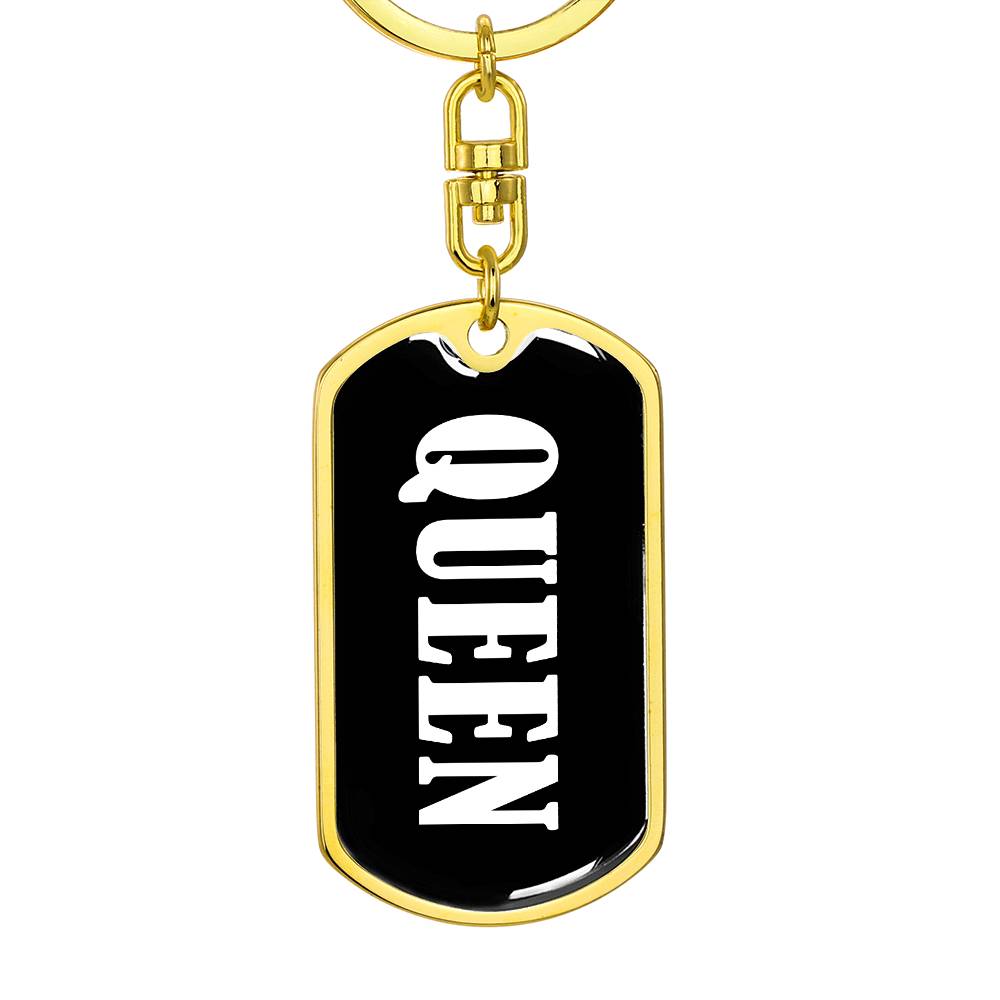 Queen v03 - Luxury Dog Tag Keychain