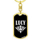 Lucy v03a - Luxury Dog Tag Keychain