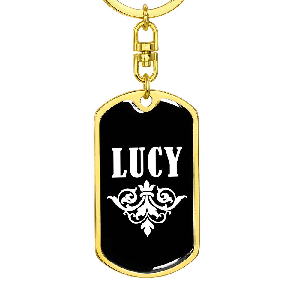 Lucy v03a - Luxury Dog Tag Keychain