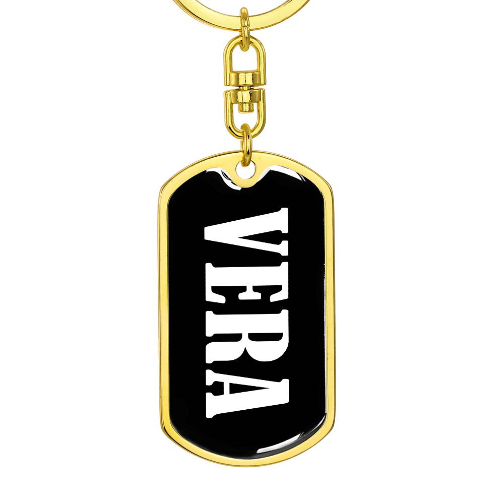 Vera v01w - Luxury Dog Tag Keychain