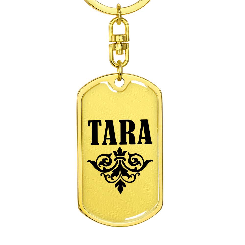 Tara v01a - Luxury Dog Tag Keychain